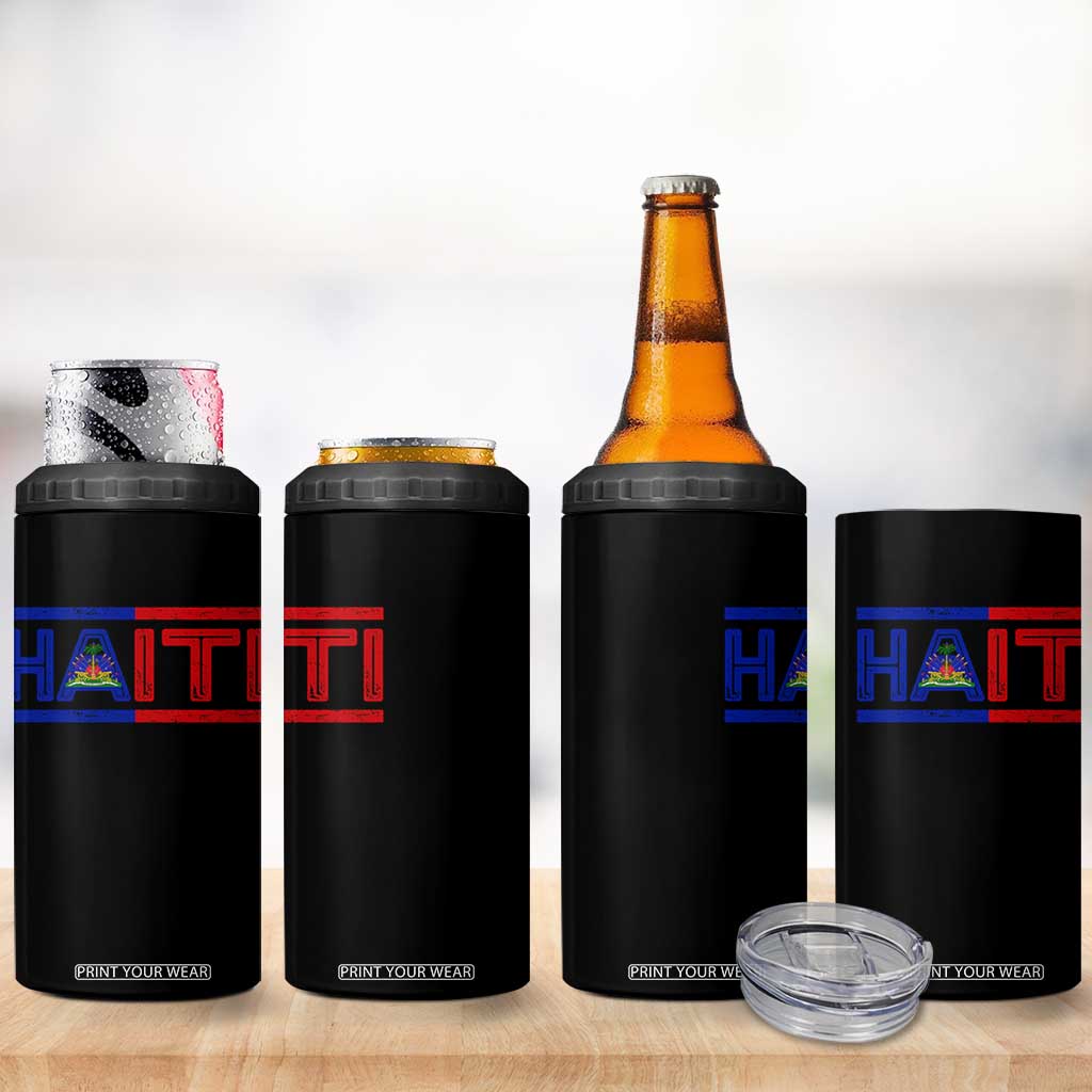 Haiti Flag 4 in 1 Can Cooler Tumbler Vintage Haitian Pride Ayiti Roots