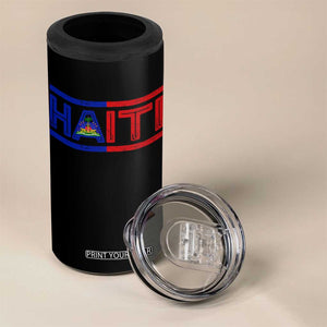 Haiti Flag 4 in 1 Can Cooler Tumbler Vintage Haitian Pride Ayiti Roots