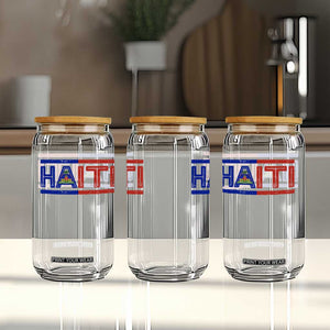 Haiti Flag Glass Can Vintage Haitian Pride Ayiti Roots
