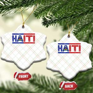 Haiti Flag Ceramic Ornament Vintage Haitian Pride Ayiti Roots