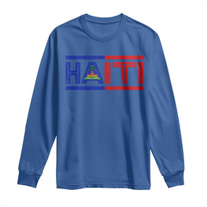 Haiti Flag Long Sleeve Shirt Vintage Haitian Pride Ayiti Roots