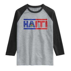 Haiti Flag Raglan Shirt Vintage Haitian Pride Ayiti Roots