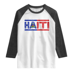 Haiti Flag Raglan Shirt Vintage Haitian Pride Ayiti Roots