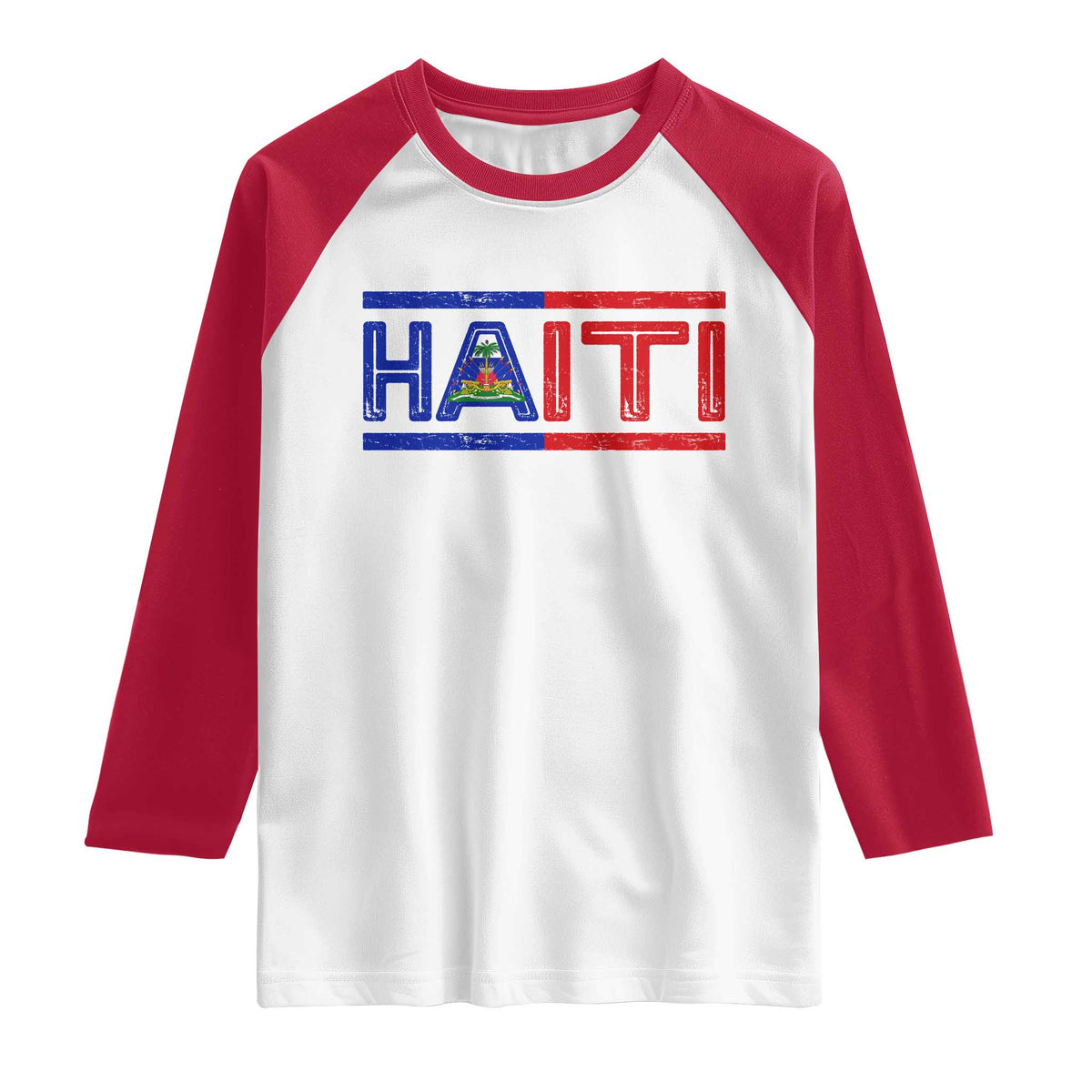 Haiti Flag Raglan Shirt Vintage Haitian Pride Ayiti Roots