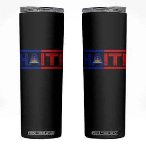 Haiti Flag Skinny Tumbler Vintage Haitian Pride Ayiti Roots