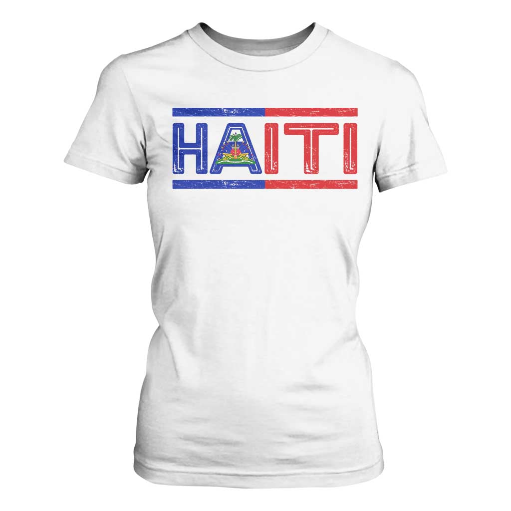Haiti Flag T Shirt For Women Vintage Haitian Pride Ayiti Roots