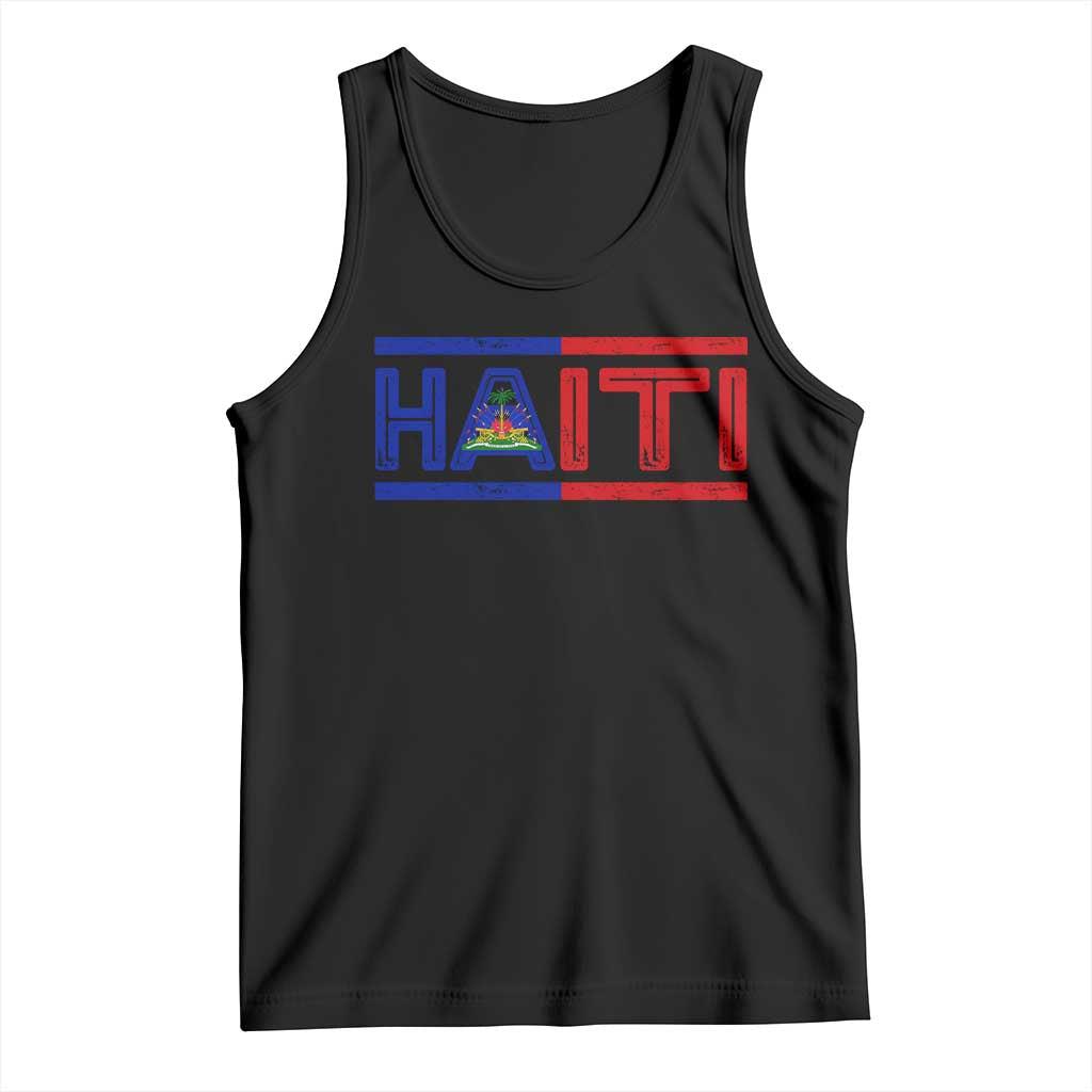 Haiti Flag Tank Top Vintage Haitian Pride Ayiti Roots TS10 Black Print Your Wear