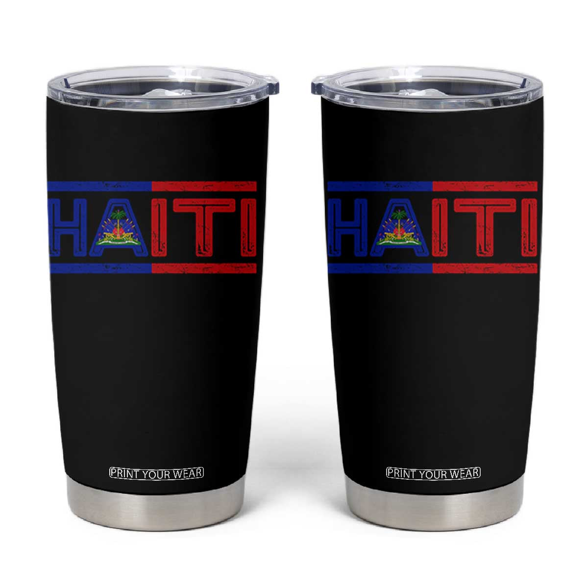 Haiti Flag Tumbler Cup Vintage Haitian Pride Ayiti Roots