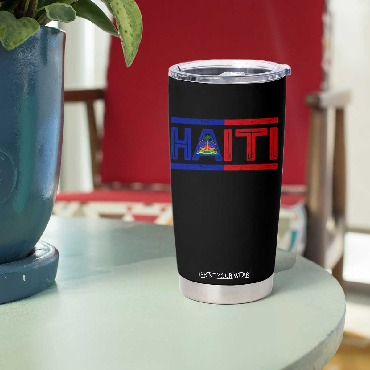 Haiti Flag Tumbler Cup Vintage Haitian Pride Ayiti Roots