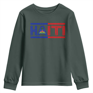 Haiti Flag Youth Sweatshirt Vintage Haitian Pride Ayiti Roots