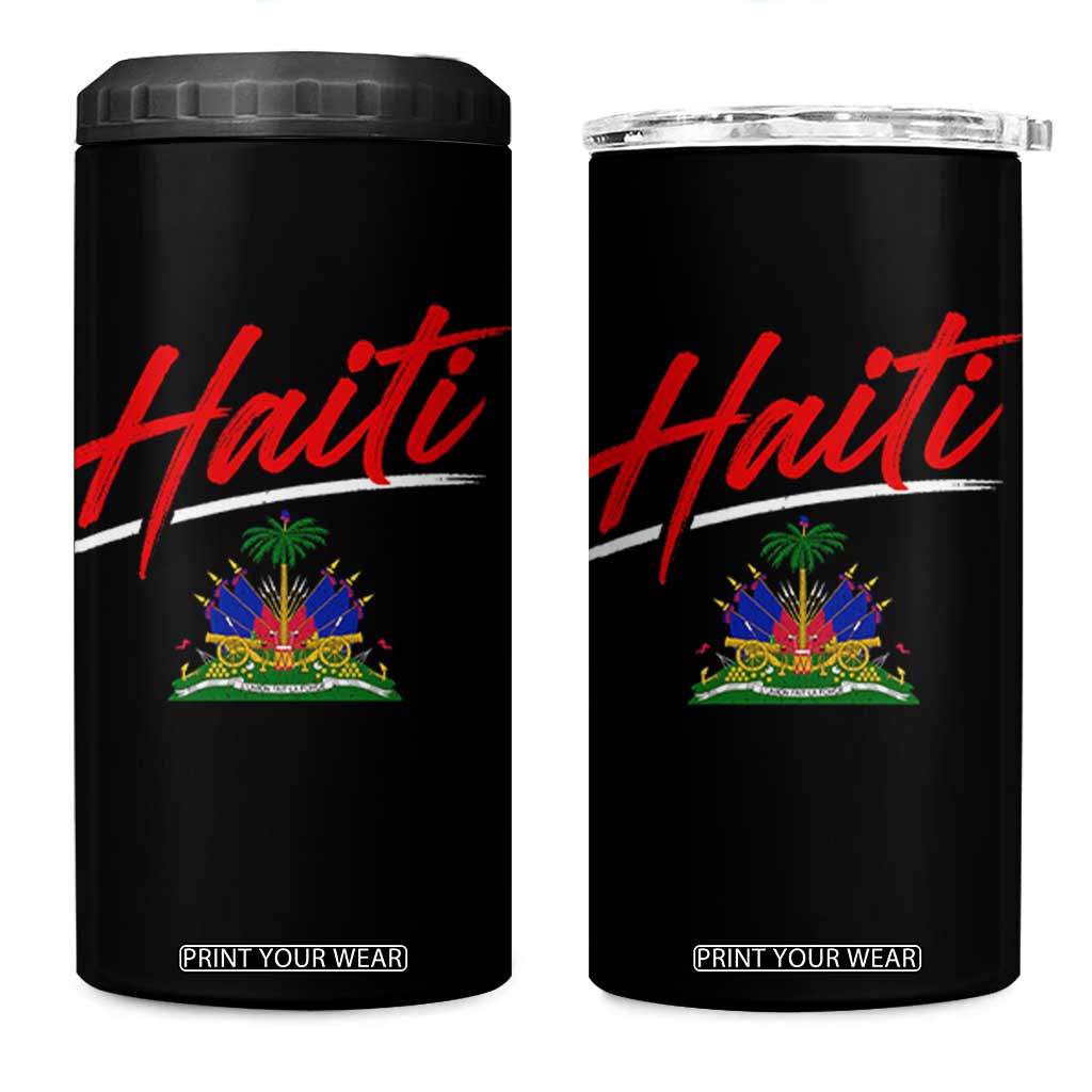Retro Haiti 4 in 1 Can Cooler Tumbler Haitian Gift Ayiti Roots