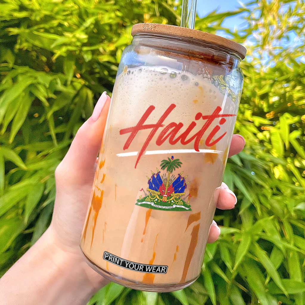 Retro Haiti Glass Can Haitian Gift Ayiti Roots