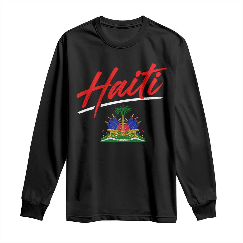 Retro Haiti Long Sleeve Shirt Haitian Gift Ayiti Roots