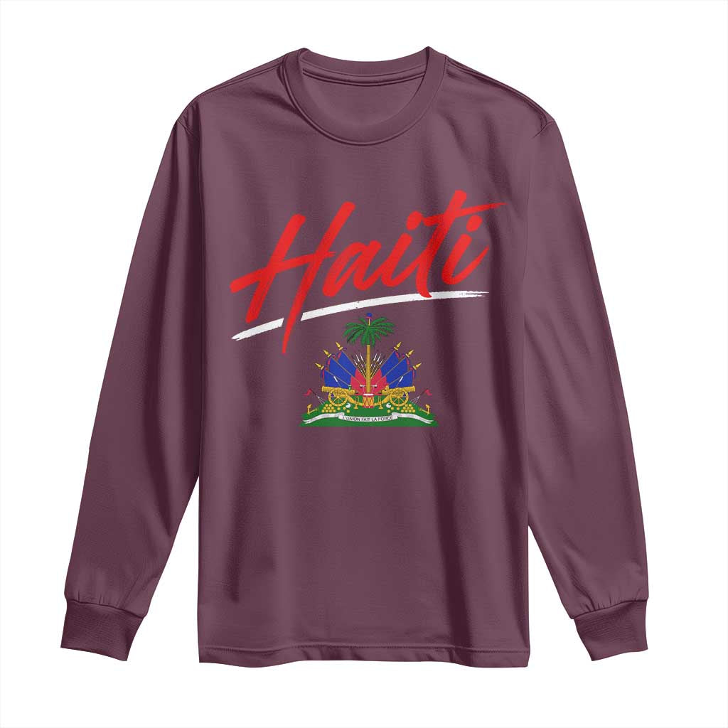 Retro Haiti Long Sleeve Shirt Haitian Gift Ayiti Roots
