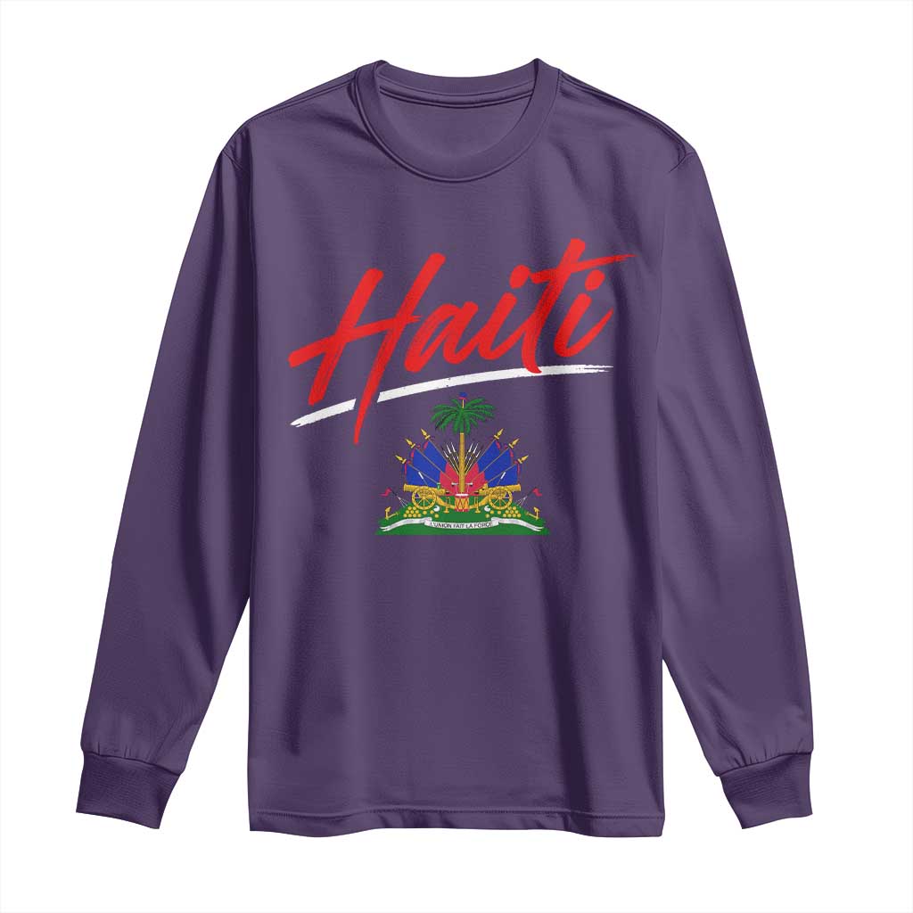 Retro Haiti Long Sleeve Shirt Haitian Gift Ayiti Roots