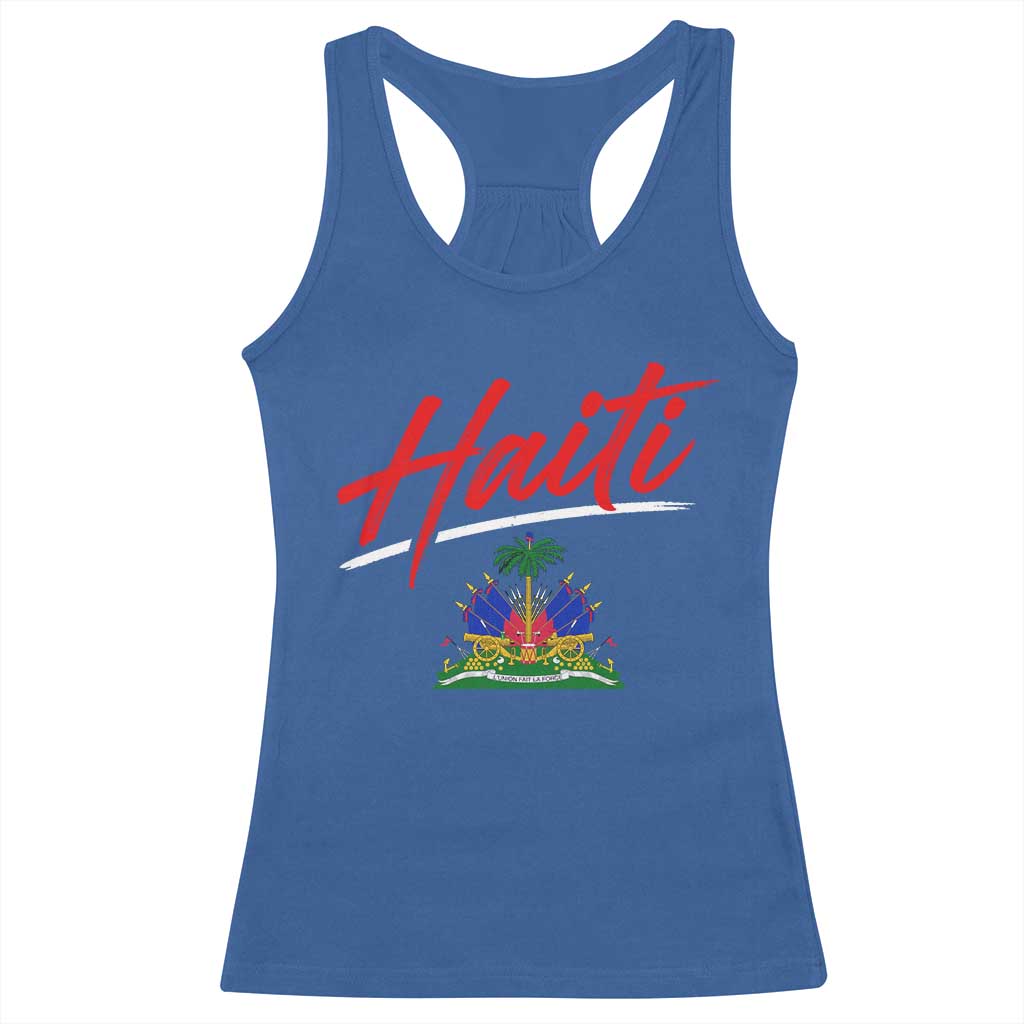 Retro Haiti Racerback Tank Top Haitian Gift Ayiti Roots