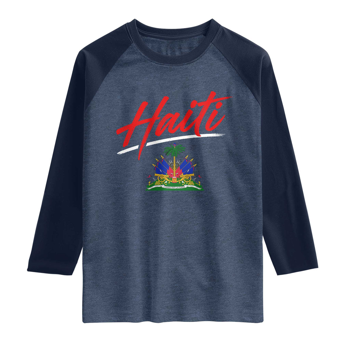 Retro Haiti Raglan Shirt Haitian Gift Ayiti Roots