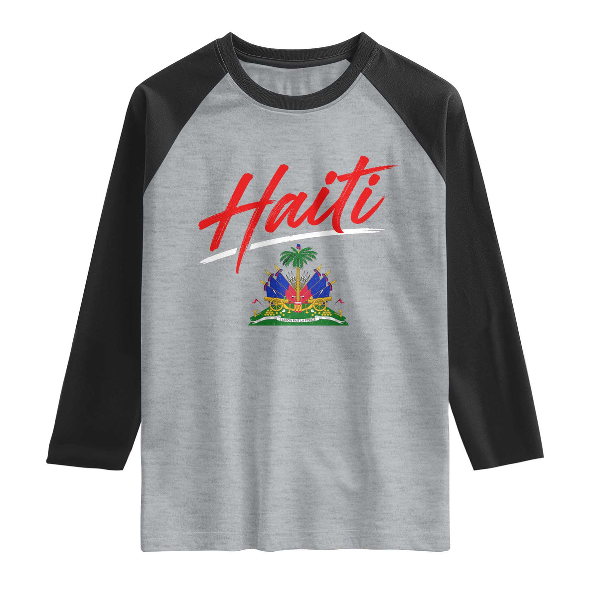 Retro Haiti Raglan Shirt Haitian Gift Ayiti Roots