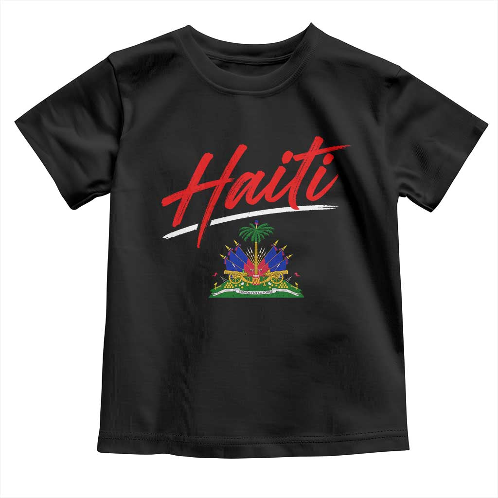 Retro Haiti Toddler T Shirt Haitian Gift Ayiti Roots TS10 Black Print Your Wear