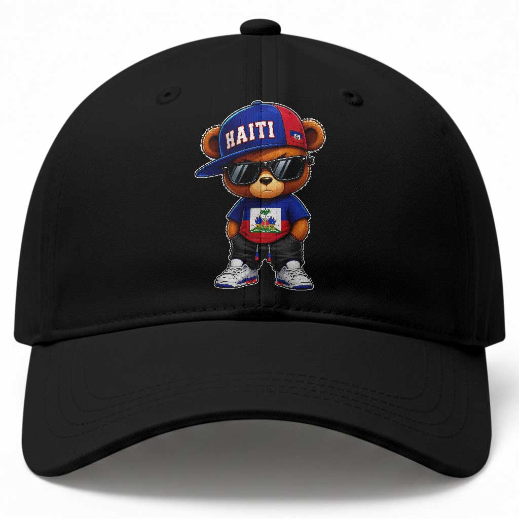Cute Haiti Baseball Cap Hip Hop Teddy Bear Haitian Flag Ayiti Roots TS10 Print Your Wear