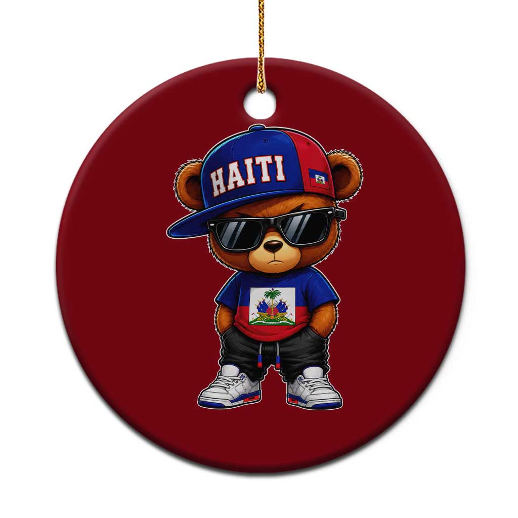 Cute Haiti Ceramic Ornament Hip Hop Teddy Bear Haitian Flag Ayiti Roots TS10 1pc Red Print Your Wear