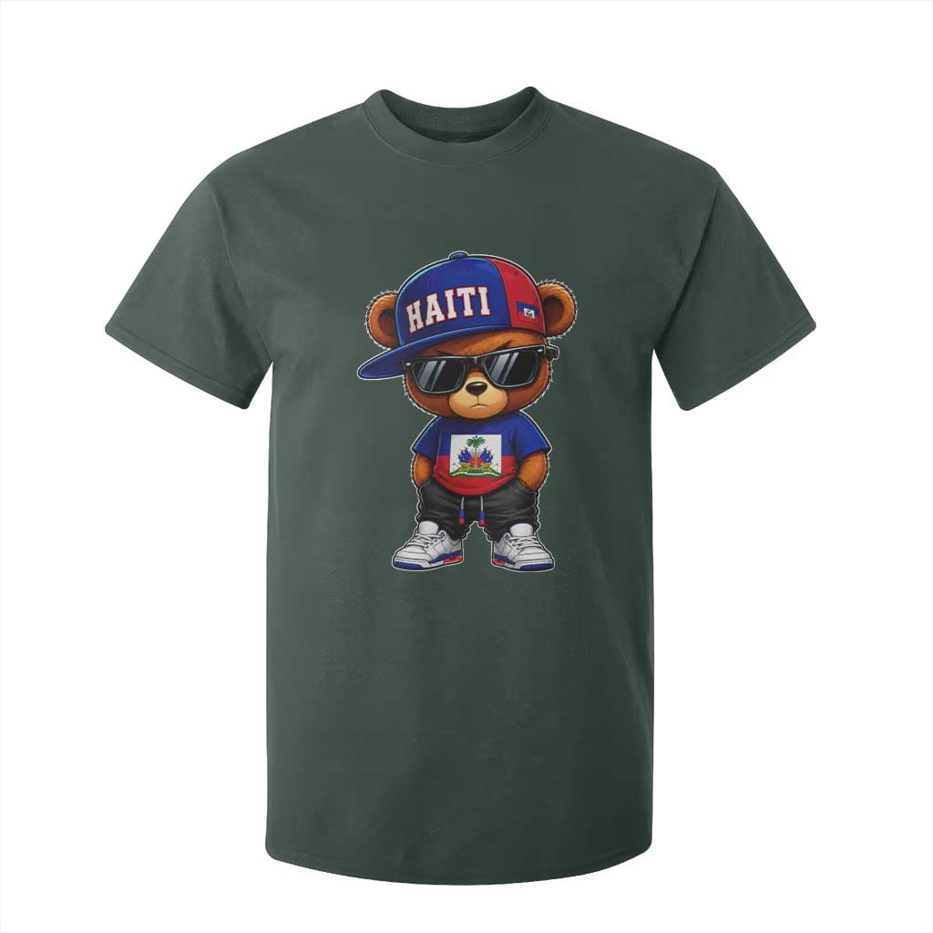 Cute Haiti T Shirt For Kid Hip Hop Teddy Bear Haitian Flag Ayiti Roots