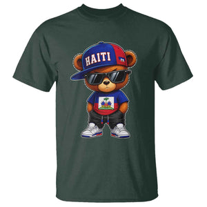 Cute Haiti T Shirt Hip Hop Teddy Bear Haitian Flag Ayiti Roots