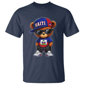 Cute Haiti T Shirt Hip Hop Teddy Bear Haitian Flag Ayiti Roots
