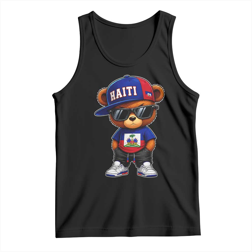 Cute Haiti Tank Top Hip Hop Teddy Bear Haitian Flag Ayiti Roots