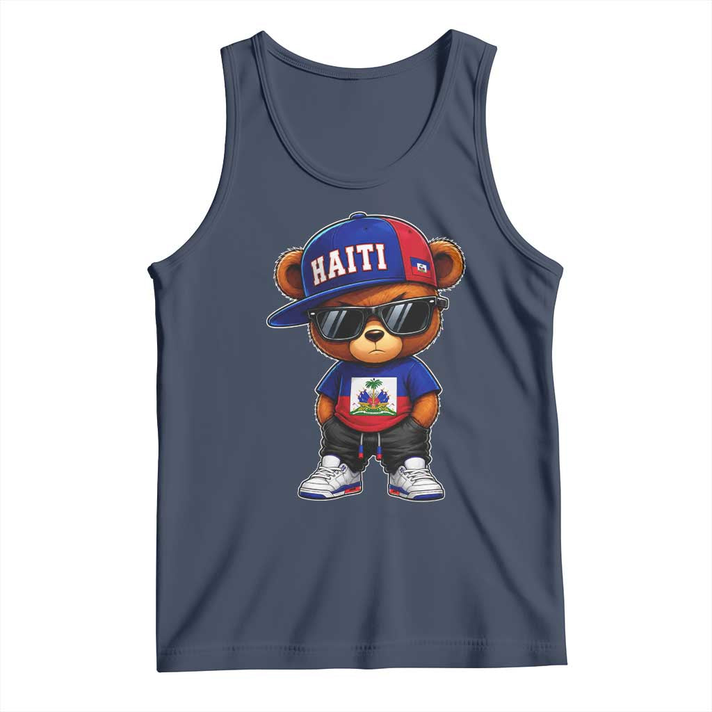 Cute Haiti Tank Top Hip Hop Teddy Bear Haitian Flag Ayiti Roots