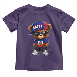 Cute Haiti Toddler T Shirt Hip Hop Teddy Bear Haitian Flag Ayiti Roots