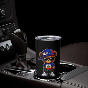 Cute Haiti Tumbler Cup Hip Hop Teddy Bear Haitian Flag Ayiti Roots