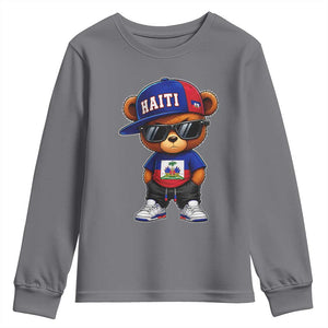Cute Haiti Youth Sweatshirt Hip Hop Teddy Bear Haitian Flag Ayiti Roots