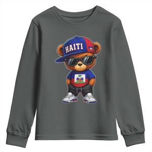 Cute Haiti Youth Sweatshirt Hip Hop Teddy Bear Haitian Flag Ayiti Roots