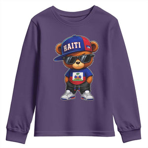 Cute Haiti Youth Sweatshirt Hip Hop Teddy Bear Haitian Flag Ayiti Roots