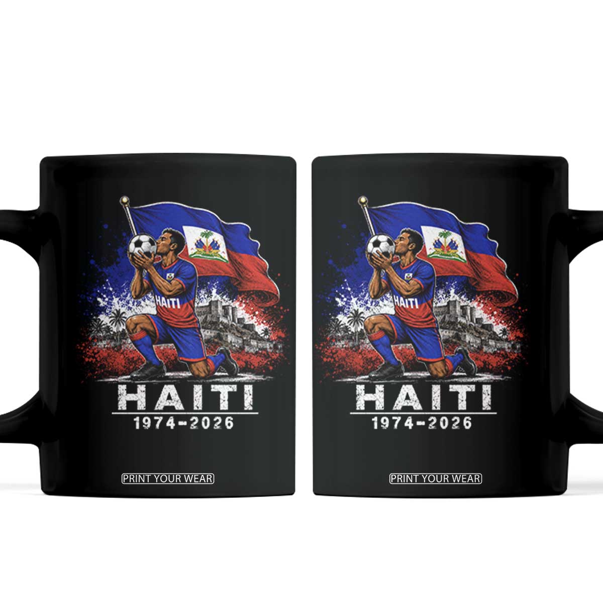 Haiti Soccer 2026 Coffee Mug Retro Vintage Watercolors Sport Haitian Flag Ayiti Lover Football Fan TS10 Black Print Your Wear