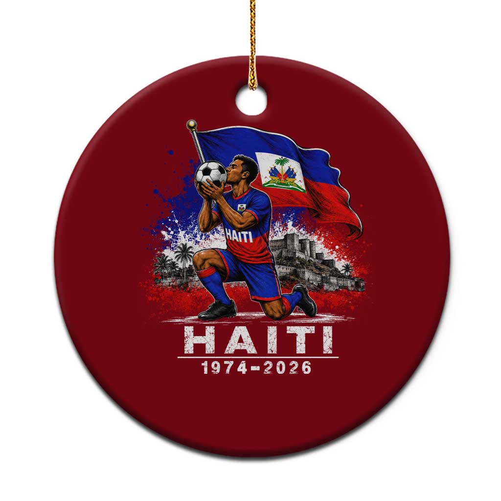 Haiti Soccer 2026 Ceramic Ornament Retro Vintage Watercolors Sport Haitian Flag Ayiti Lover Football Fan TS10 1pc Red Print Your Wear