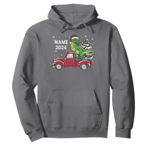 Personalized Dinosaur Christmas Hoodie Custom Name Merry Rexmas Xmas Pet Dino Trex Red Truck Family TS10 Charcoal Print Your Wear