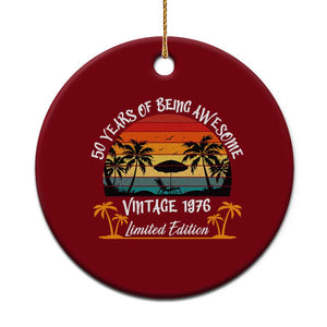 Vintage 50th Birthday Ceramic Ornament Retro 1976 Limited Edition 50 Year Old TS10 1pc Red Print Your Wear