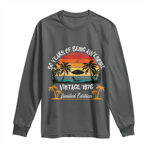 Vintage 50th Birthday Long Sleeve Shirt Retro 1976 Limited Edition 50 Year Old TS10 Dark Heather Print Your Wear