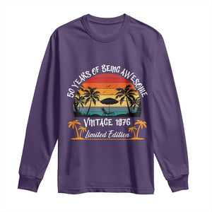 Vintage 50th Birthday Long Sleeve Shirt Retro 1976 Limited Edition 50 Year Old TS10 Purple Print Your Wear