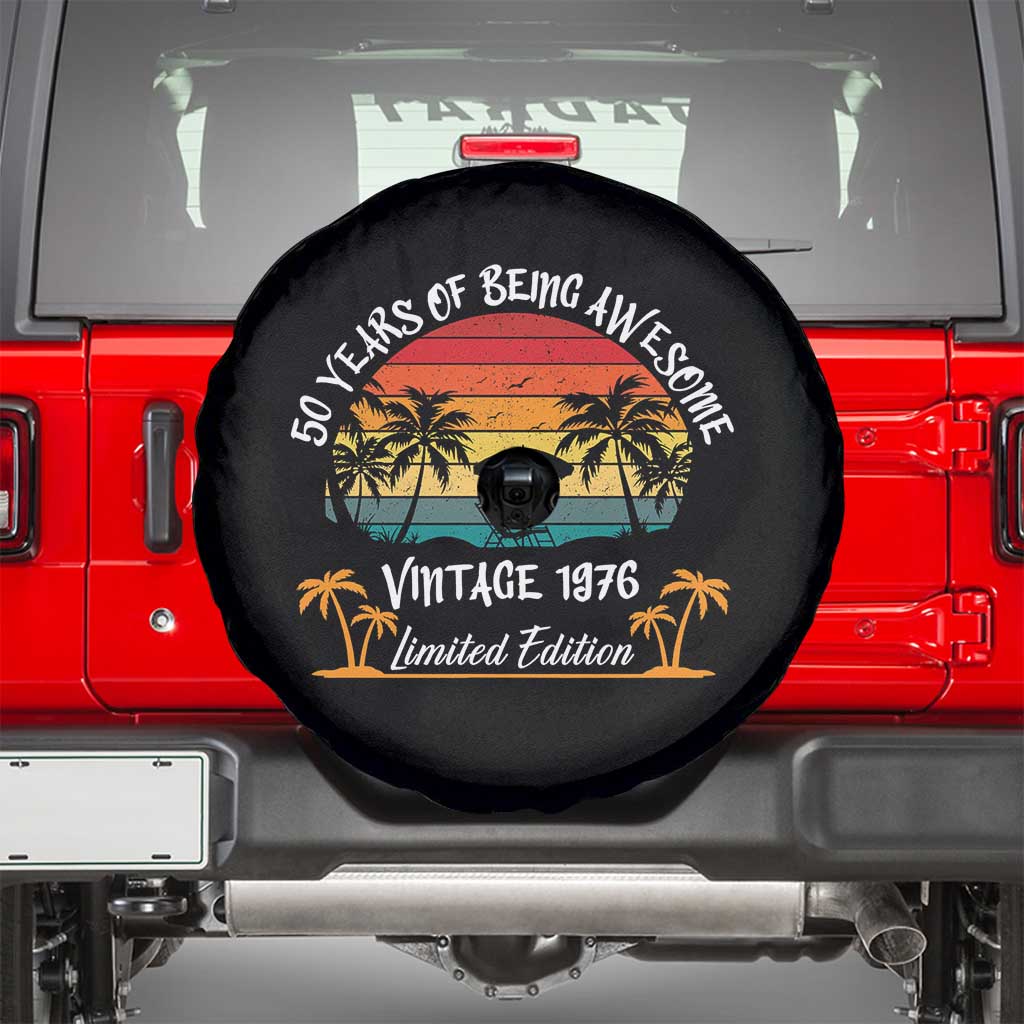 Vintage 50th Birthday Spare Tire Cover Retro 1976 Limited Edition 50 Year Old TS10 Black Print Your Wear