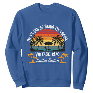 Vintage 50th Birthday Sweatshirt Retro 1976 Limited Edition 50 Year Old TS10 Royal Blue Print Your Wear