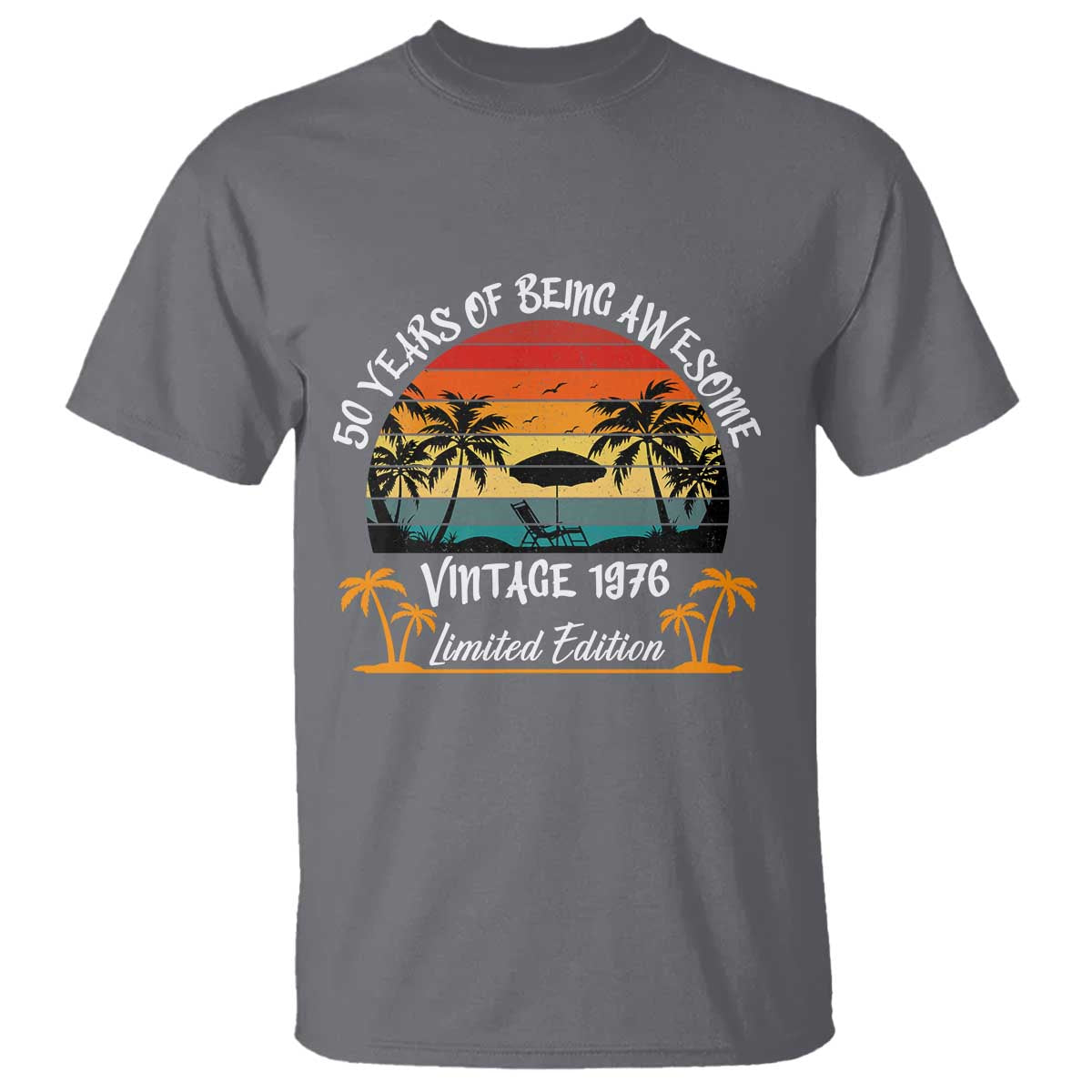 Vintage 50th Birthday T Shirt - Retro 1976 Limited Edition 50 Year Old Birthday Tee TS10 Charcoal Print Your Wear