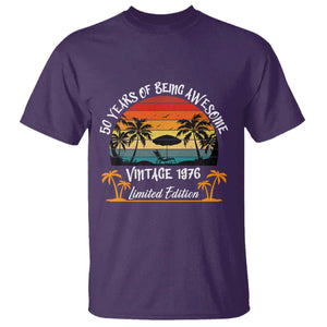 Vintage 50th Birthday T Shirt - Retro 1976 Limited Edition 50 Year Old Birthday Tee TS10 Purple Print Your Wear