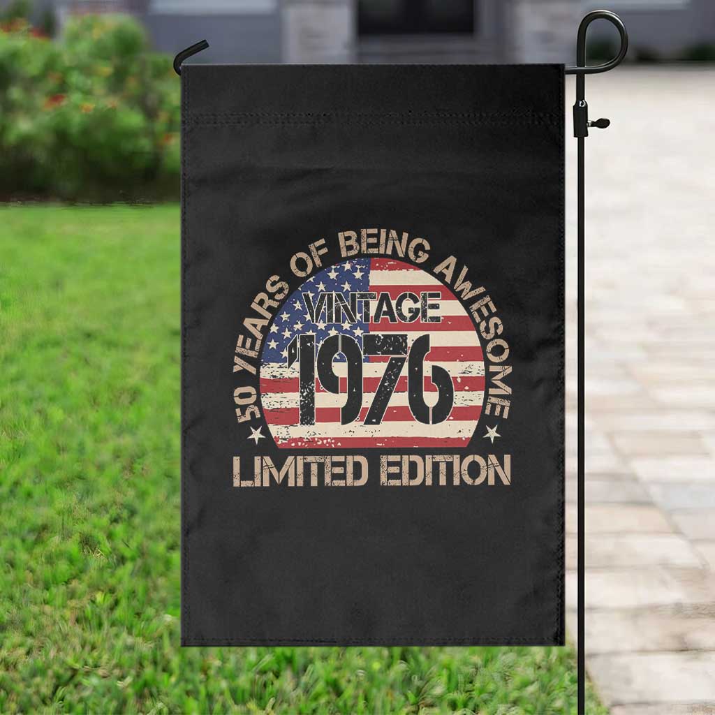 50th Birthday Garden Flag Vintage 1976 50 Year Old Birthday USA Flag TS10 Print Your Wear
