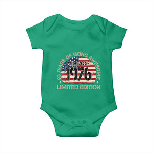 50th Birthday Baby Onesie Vintage 1976 50 Year Old Birthday USA Flag TS10 Irish Green Print Your Wear