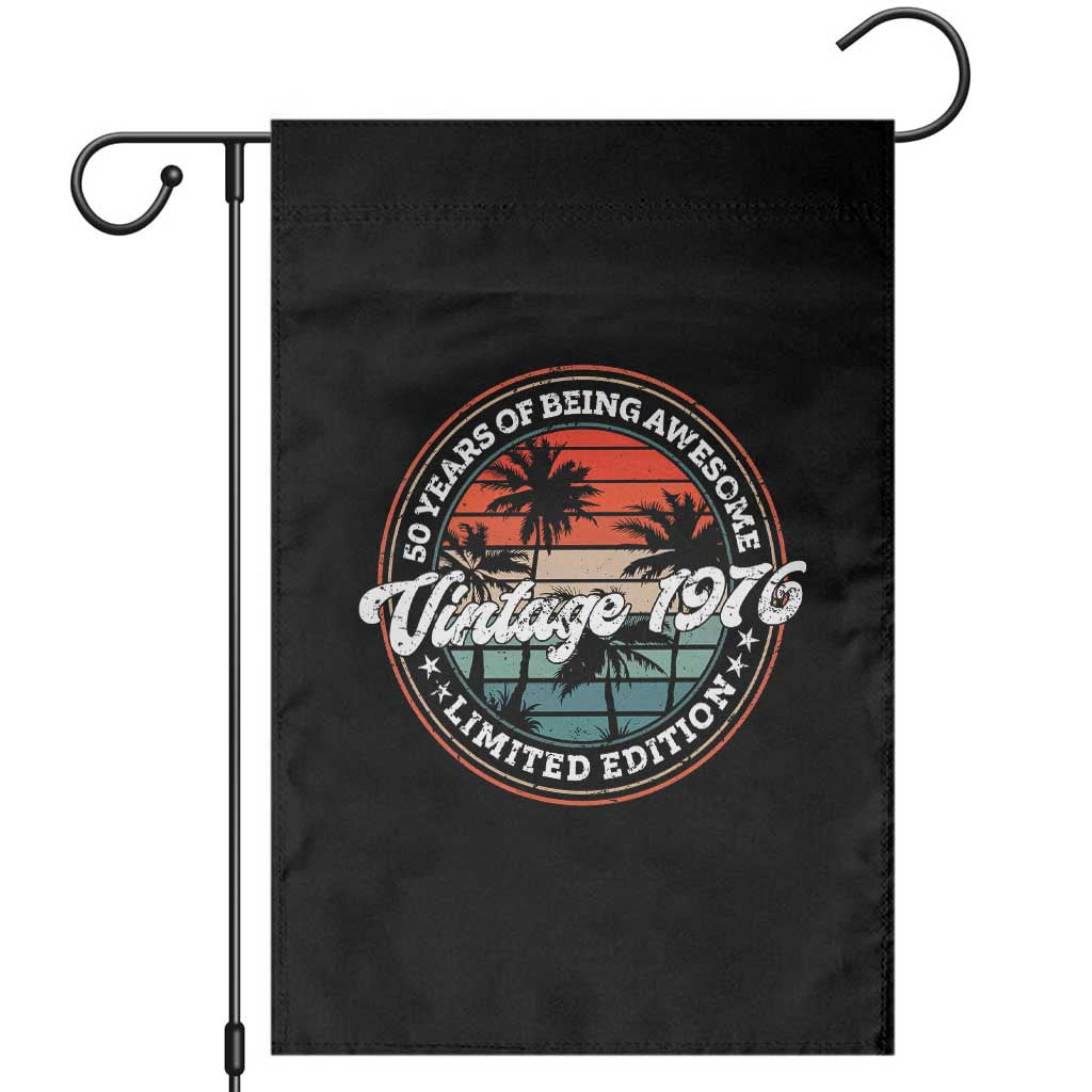 50th Birthday Gifts Garden Flag Vintage 1976 50 Year Old Birthday TS10 Black Print Your Wear