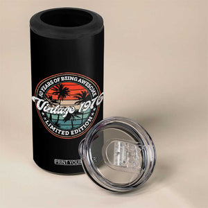 50th Birthday Gifts 4 in 1 Can Cooler Tumbler Vintage 1976 50 Year Old Birthday TS10 Print Your Wear