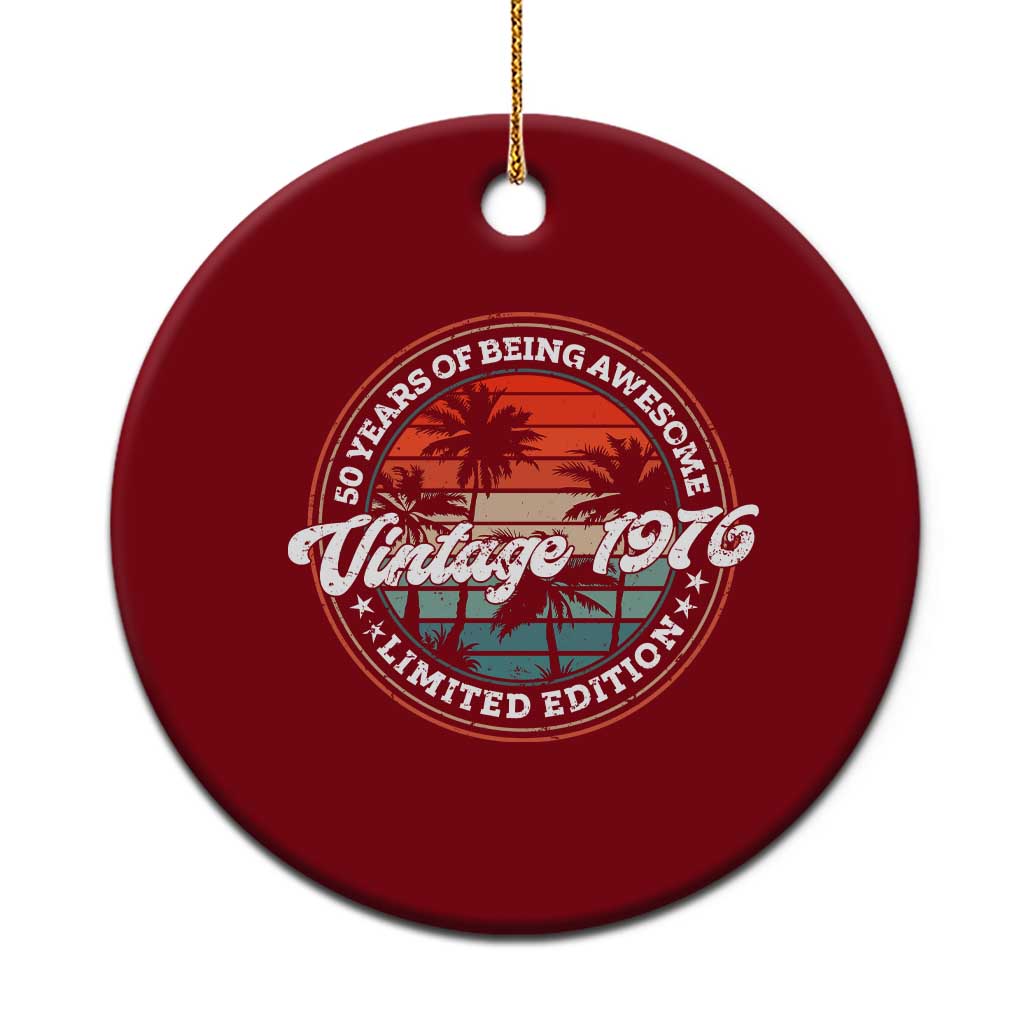 50th Birthday Gifts Ceramic Ornament Vintage 1976 50 Year Old Birthday TS10 1pc Red Print Your Wear